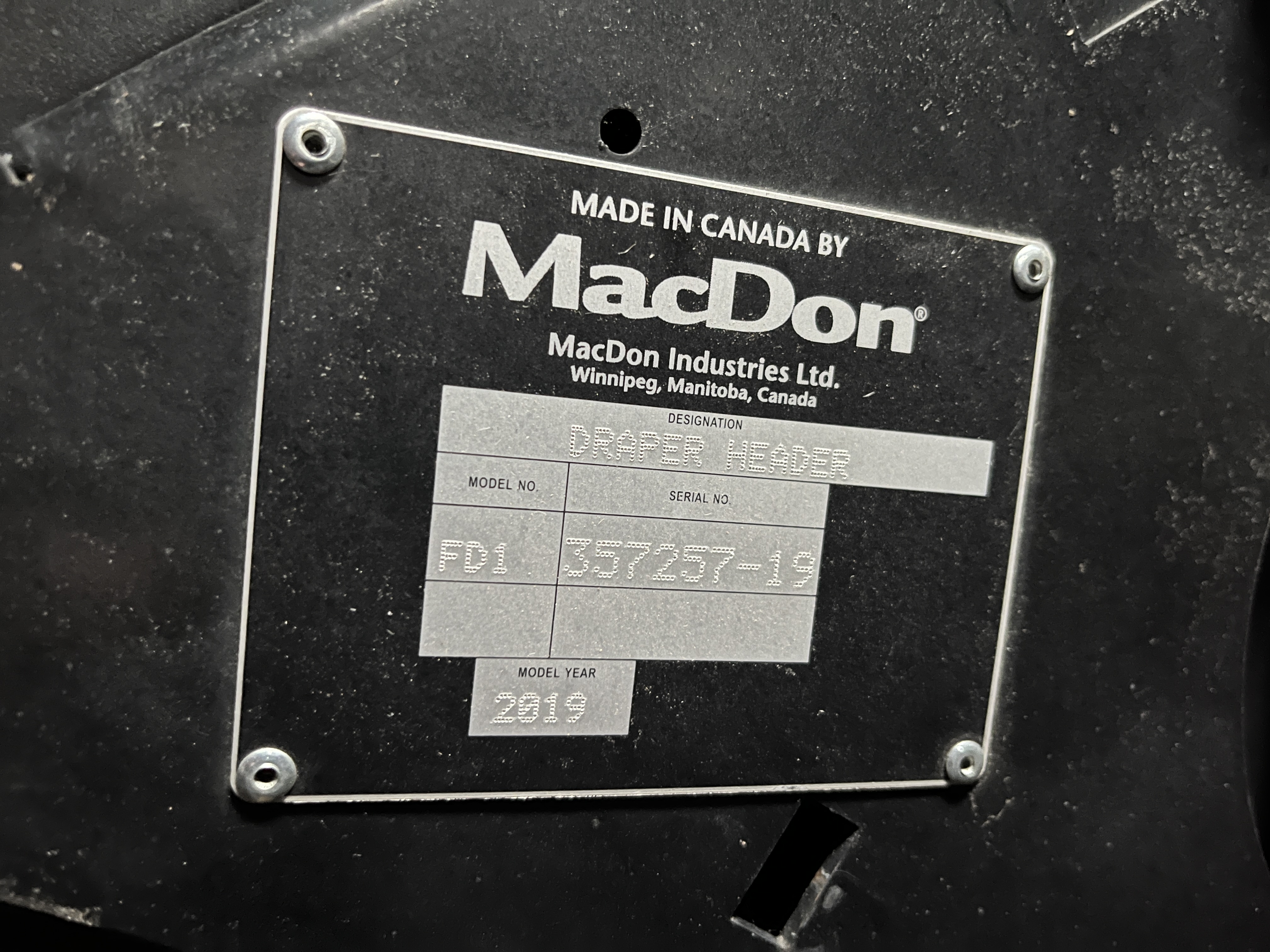 2019 MacDon FD145 Header Combine