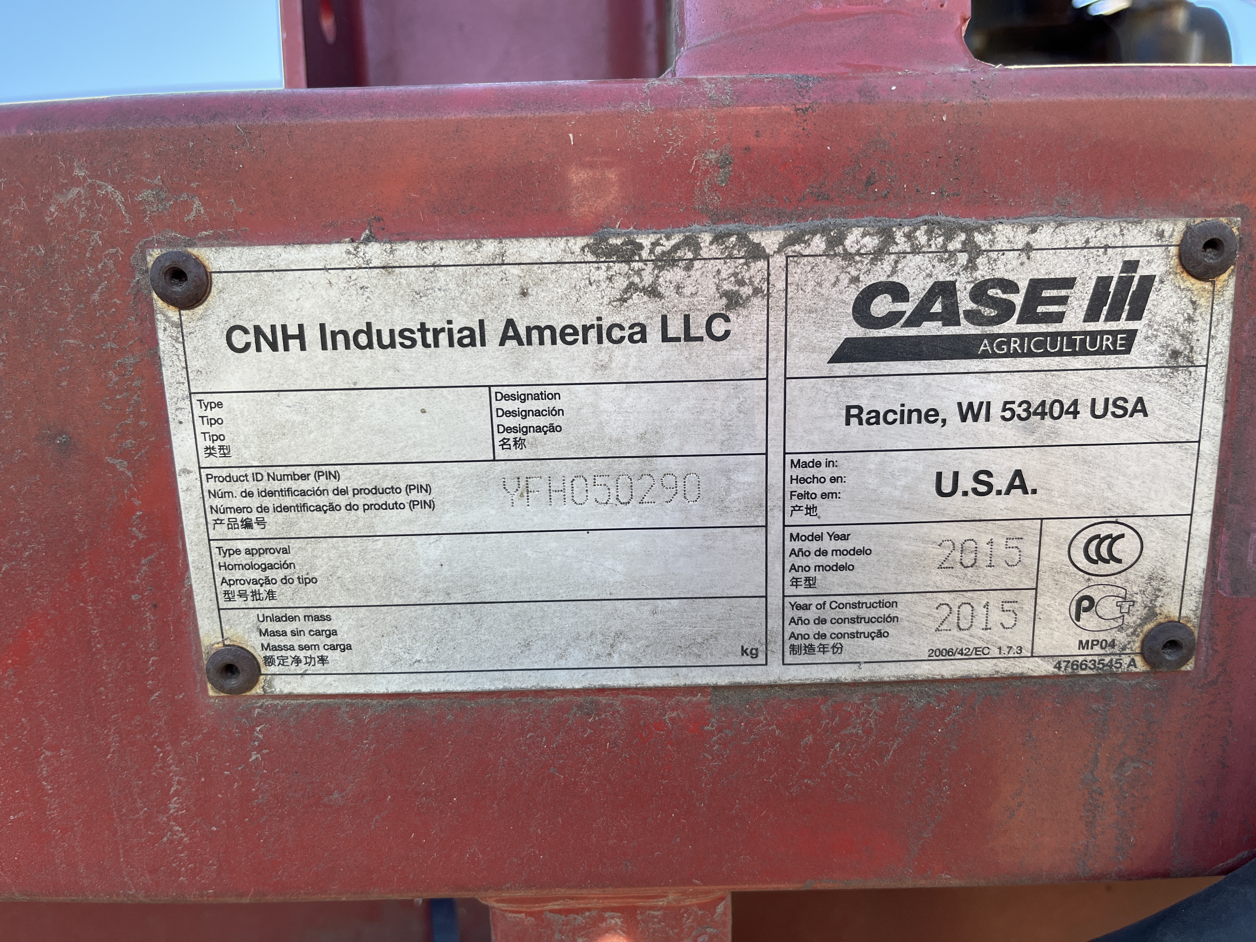 2015 Case IH 3162-35 Header Combine