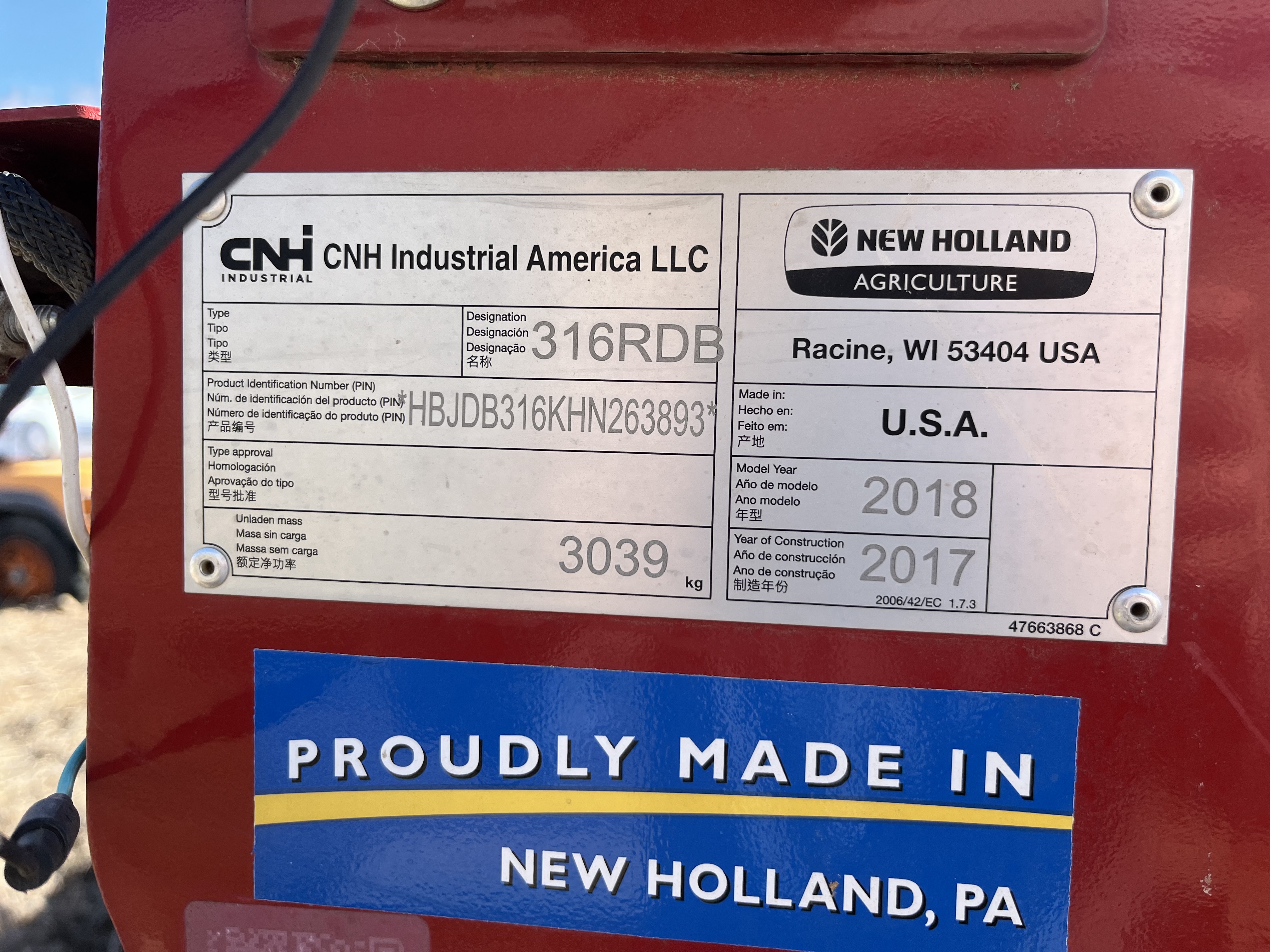 2018 New Holland DB316R Mower Conditioner/Disc