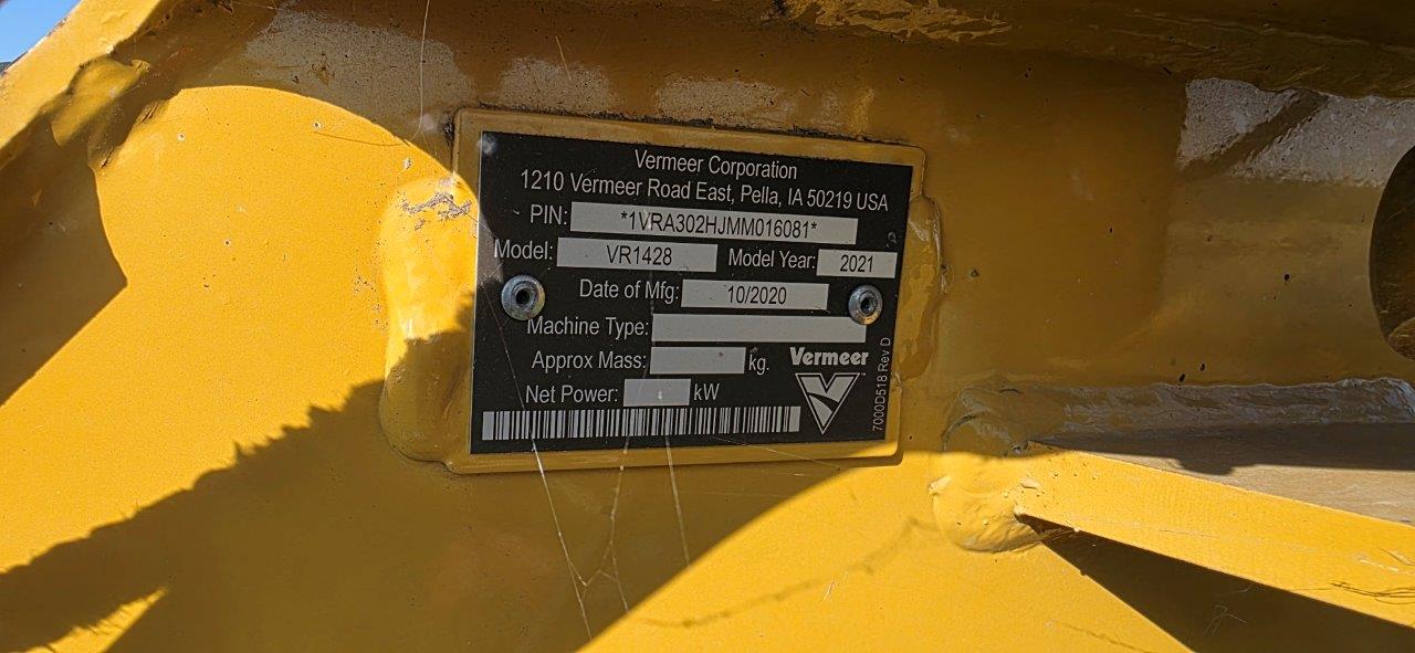 2021 Vermeer VR1428 Rake