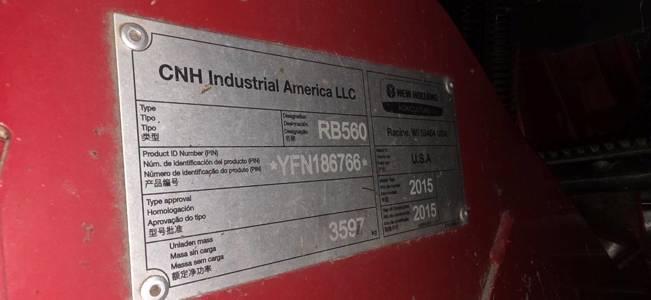 2015 New Holland Rollbelt 560 Baler/Round
