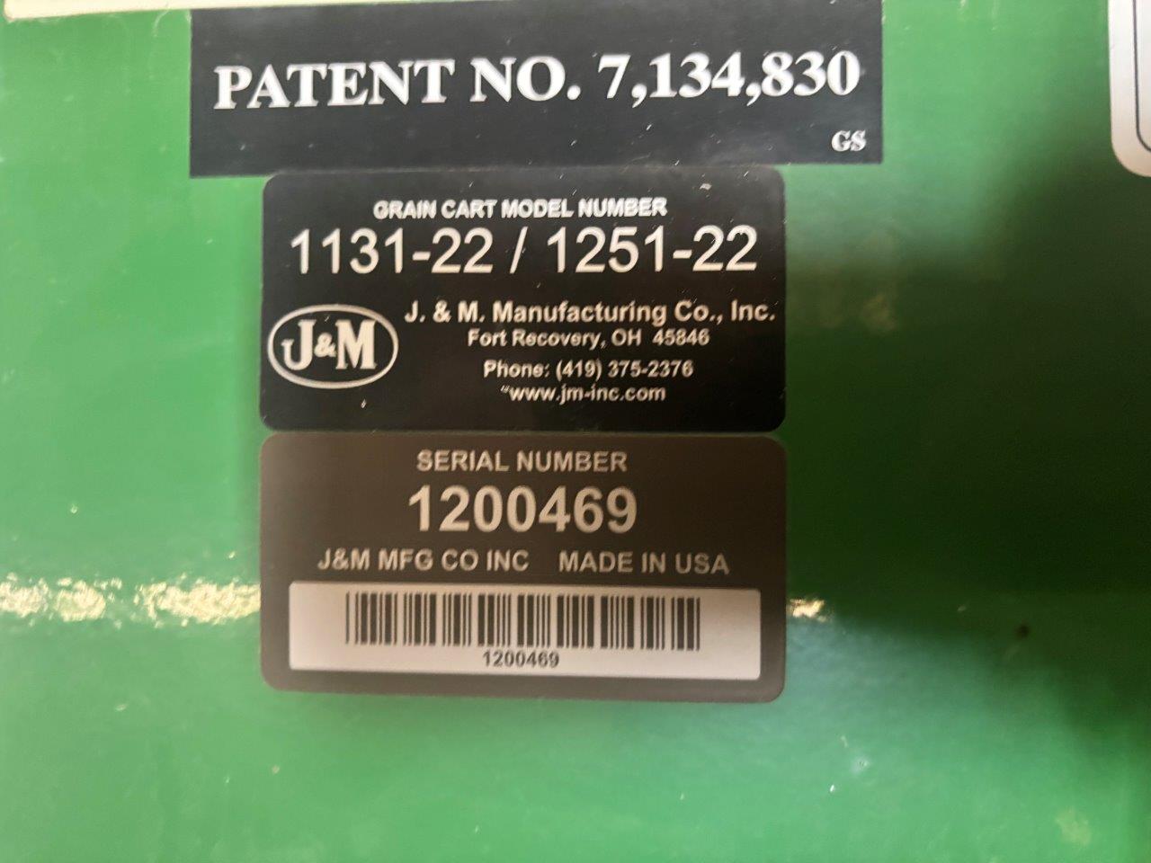 2012 J&M 1251-22 Grain Cart