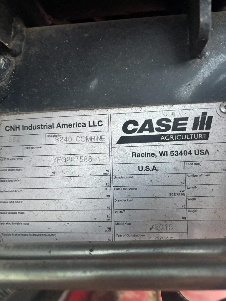 2015 Case IH 8240 Combine