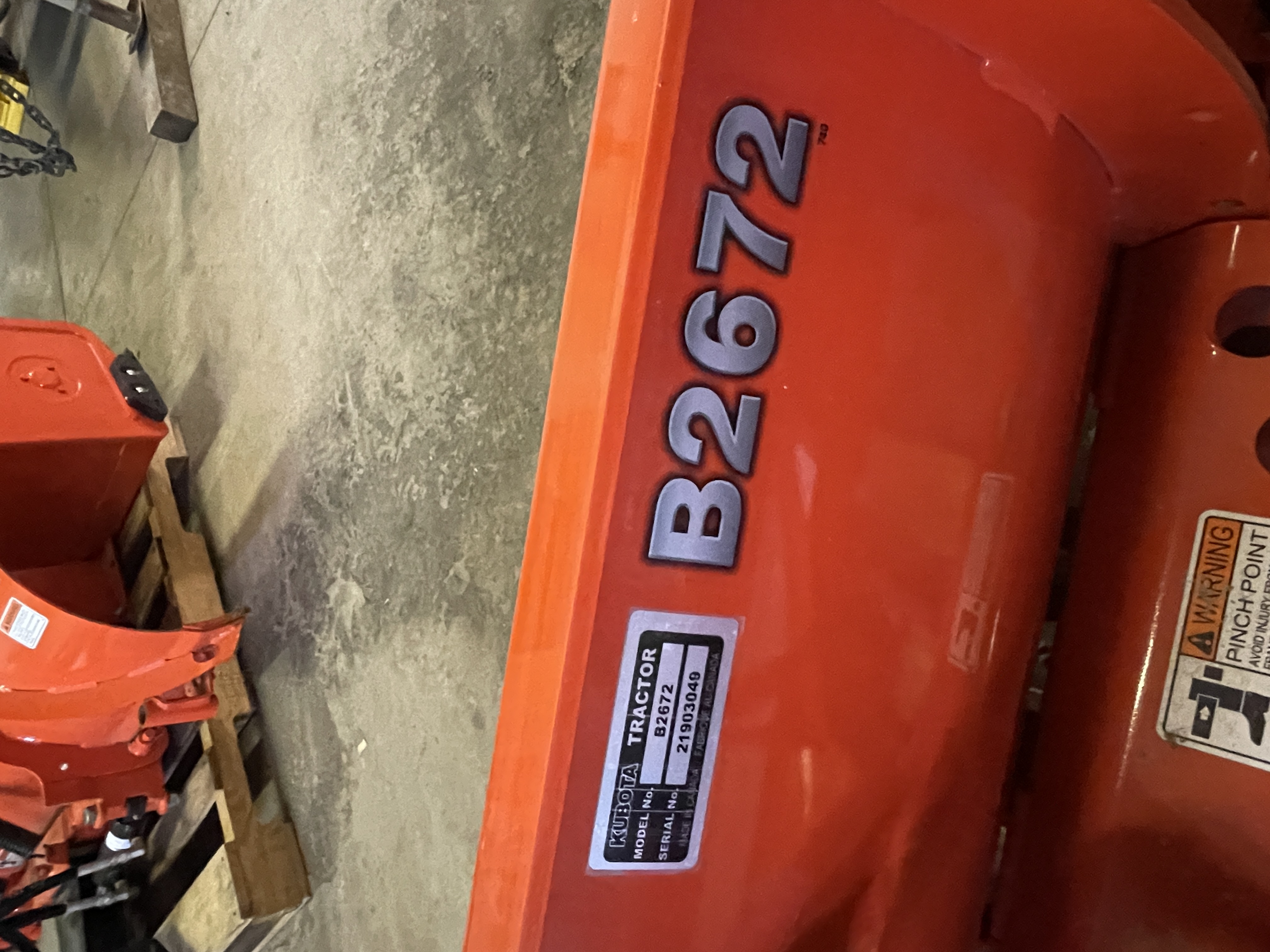 Kubota B2672 Blade Front