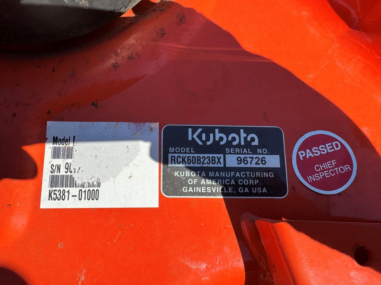 2019 Kubota RCK60B23BX Mower Deck