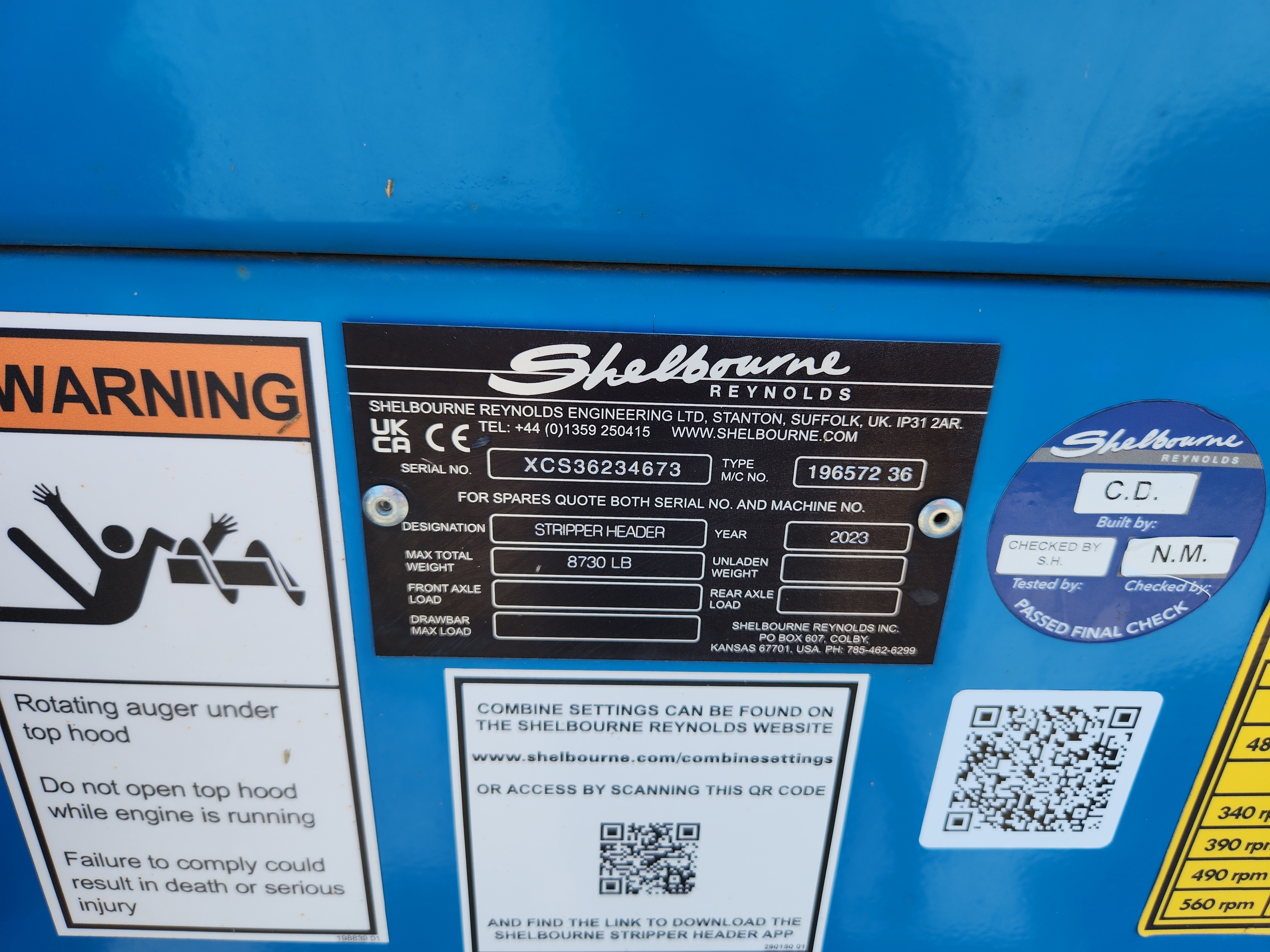 2023 Shelbourne XCS36 Header Rigid