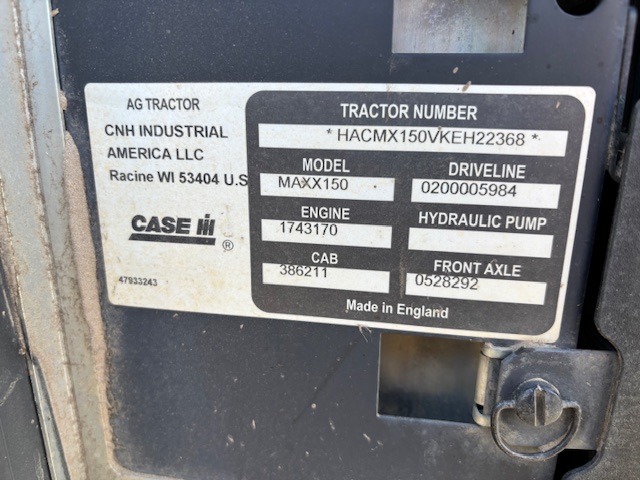 2020 Case IH Maxxum 150 MC T4B Tractor