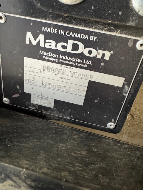 2023 MacDon FD245 Header Combine