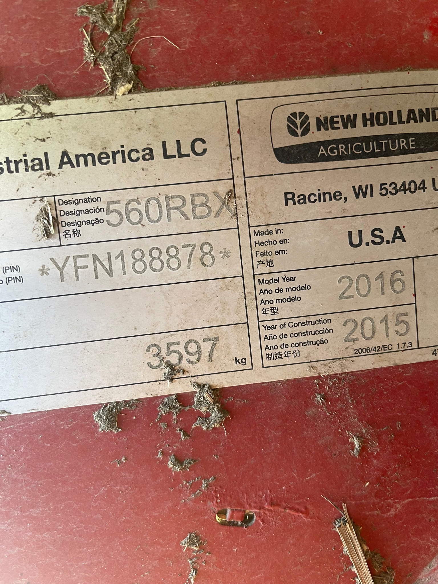 2016 New Holland RB560 Baler/Round