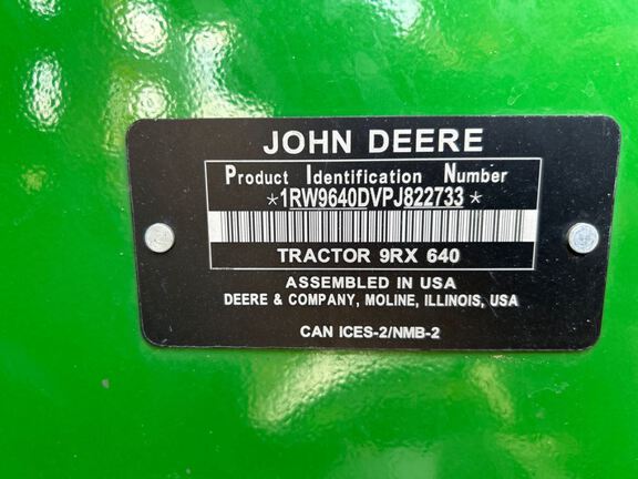 2023 John Deere 9RX 640 Tractor Rubber Track