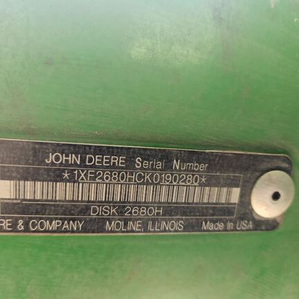 2019 John Deere 2680H Disk