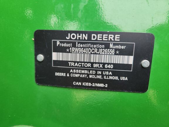 2024 John Deere 9RX 640 Tractor Rubber Track