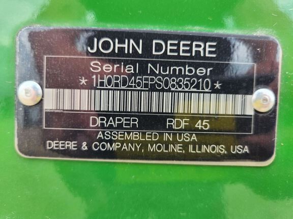 2025 John Deere RD45F Header Combine