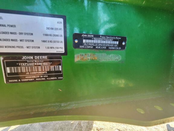 2025 John Deere 412R Sprayer/High Clearance