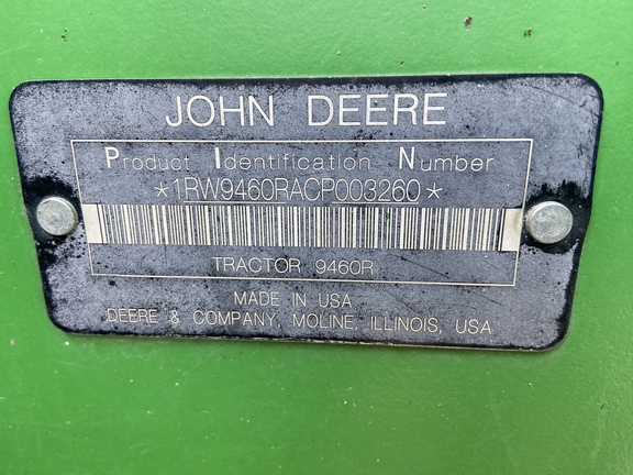 2012 John Deere 9460R Tractor 4WD