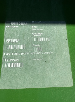 2021 John Deere BW16609 57 in (1450 mm) Materials Bucket Misc