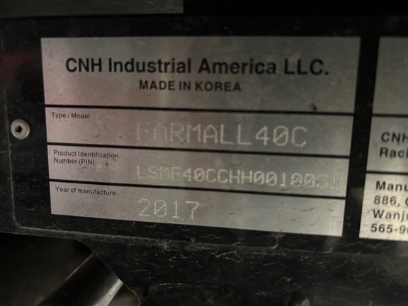 2016 Case IH Farmall 40C Cab Tractor Compact