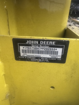 2021 John Deere 47 two stage Snow Blower