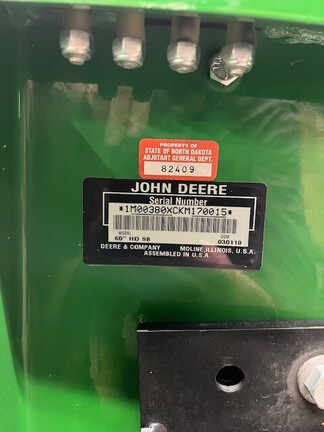 2019 John Deere 1585 Mower/Front Deck