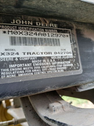 2006 John Deere X324 Garden Tractor