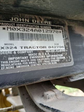 2006 John Deere X324 Garden Tractor