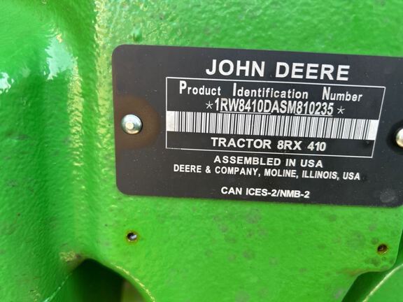 2025 John Deere 8RX 410 Tractor Rubber Track