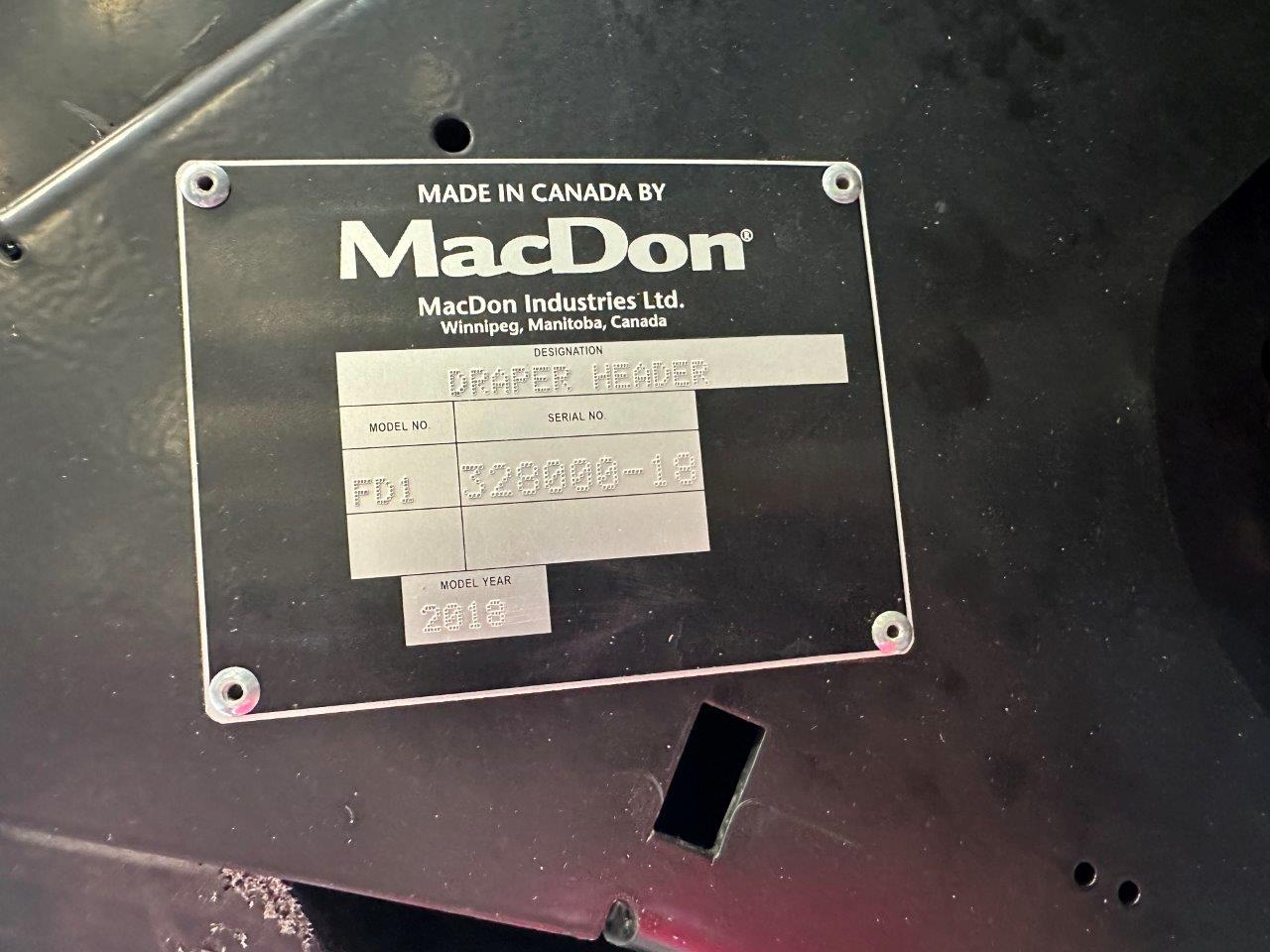 2018 MacDon FD145 Header Draper