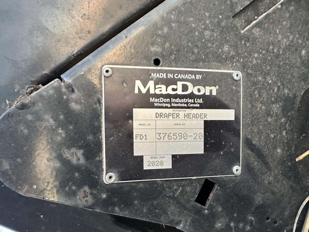 2020 MacDon FD145 Header Combine