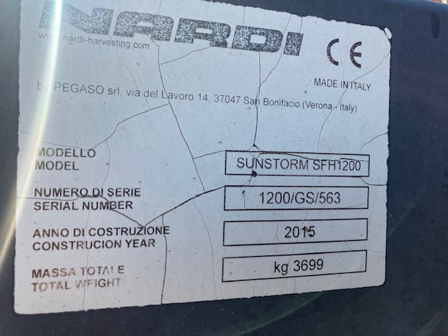 2015 Nardi SFH1200 Header Rigid