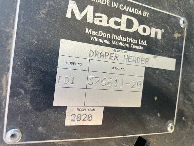 2020 MacDon FD145 Header Draper