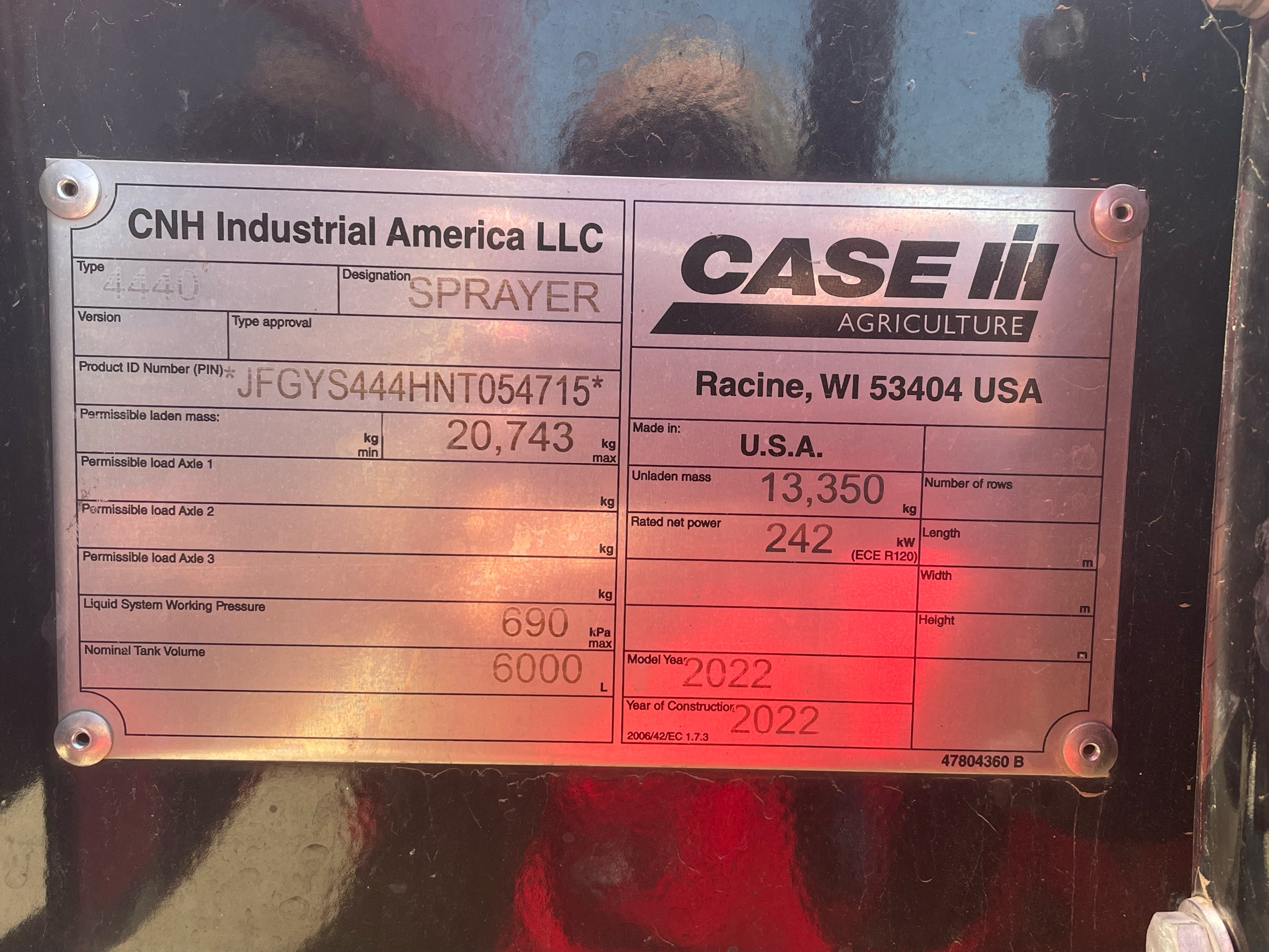 2022 Case IH Patriot 4440 Sprayer/High Clearance