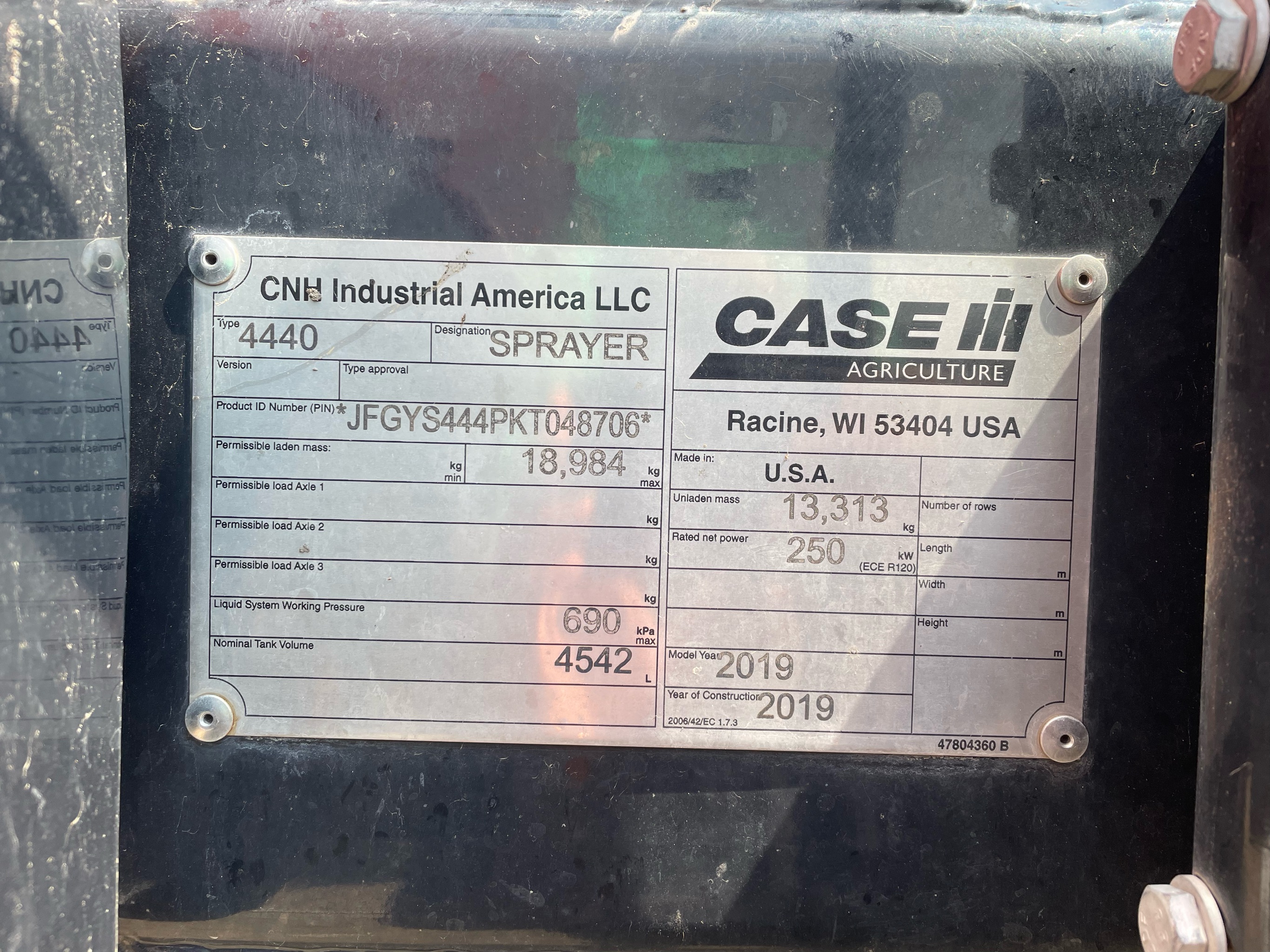 2019 Case IH Patriot 4440 Sprayer/High Clearance