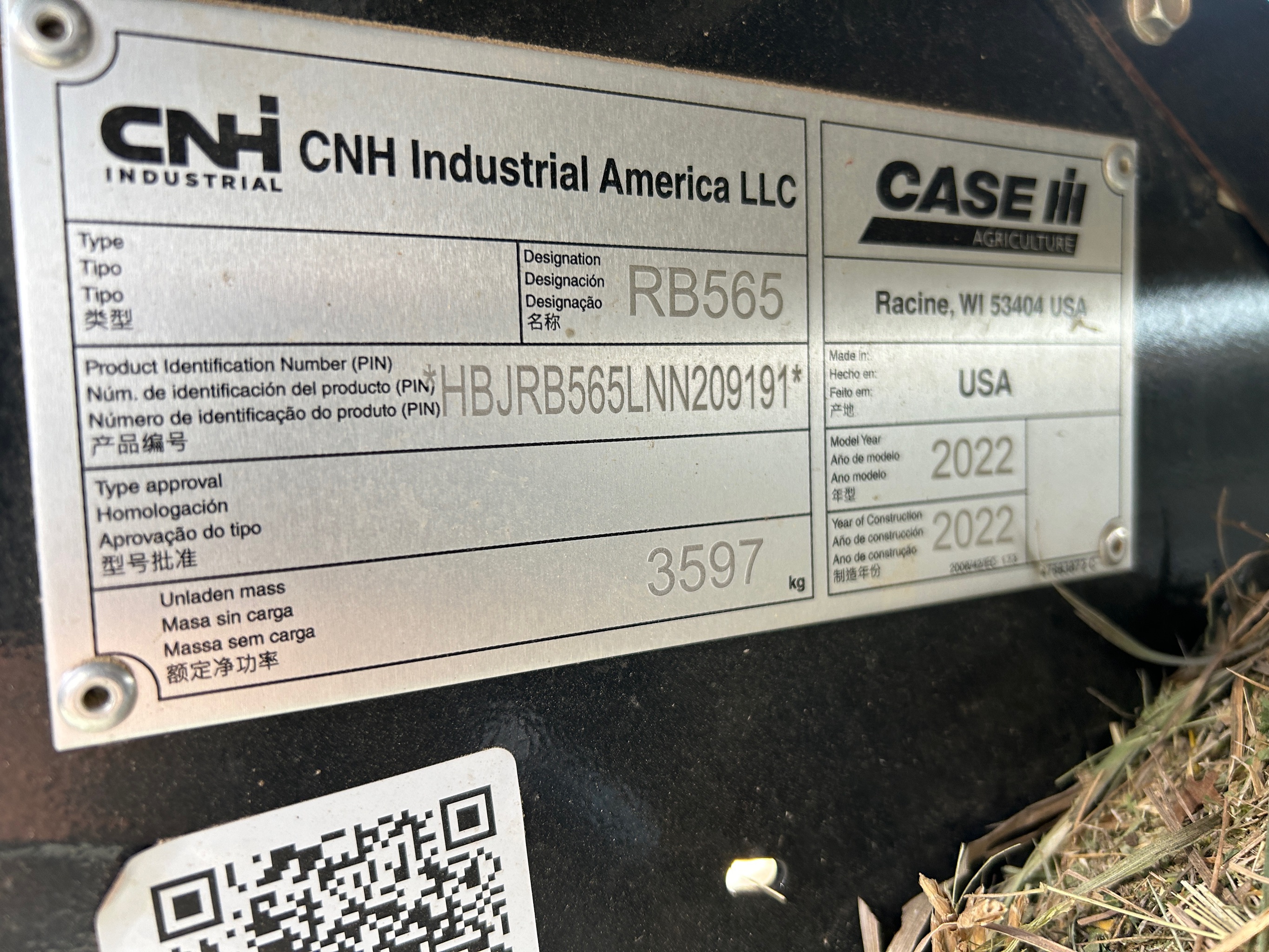 2022 Case IH RB565 Baler/Round