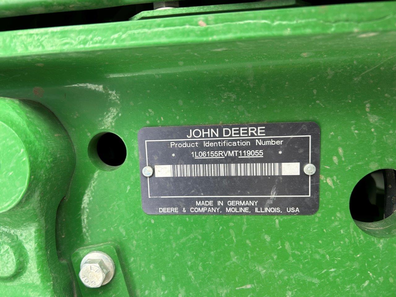 2021 John Deere 6155R Tractor