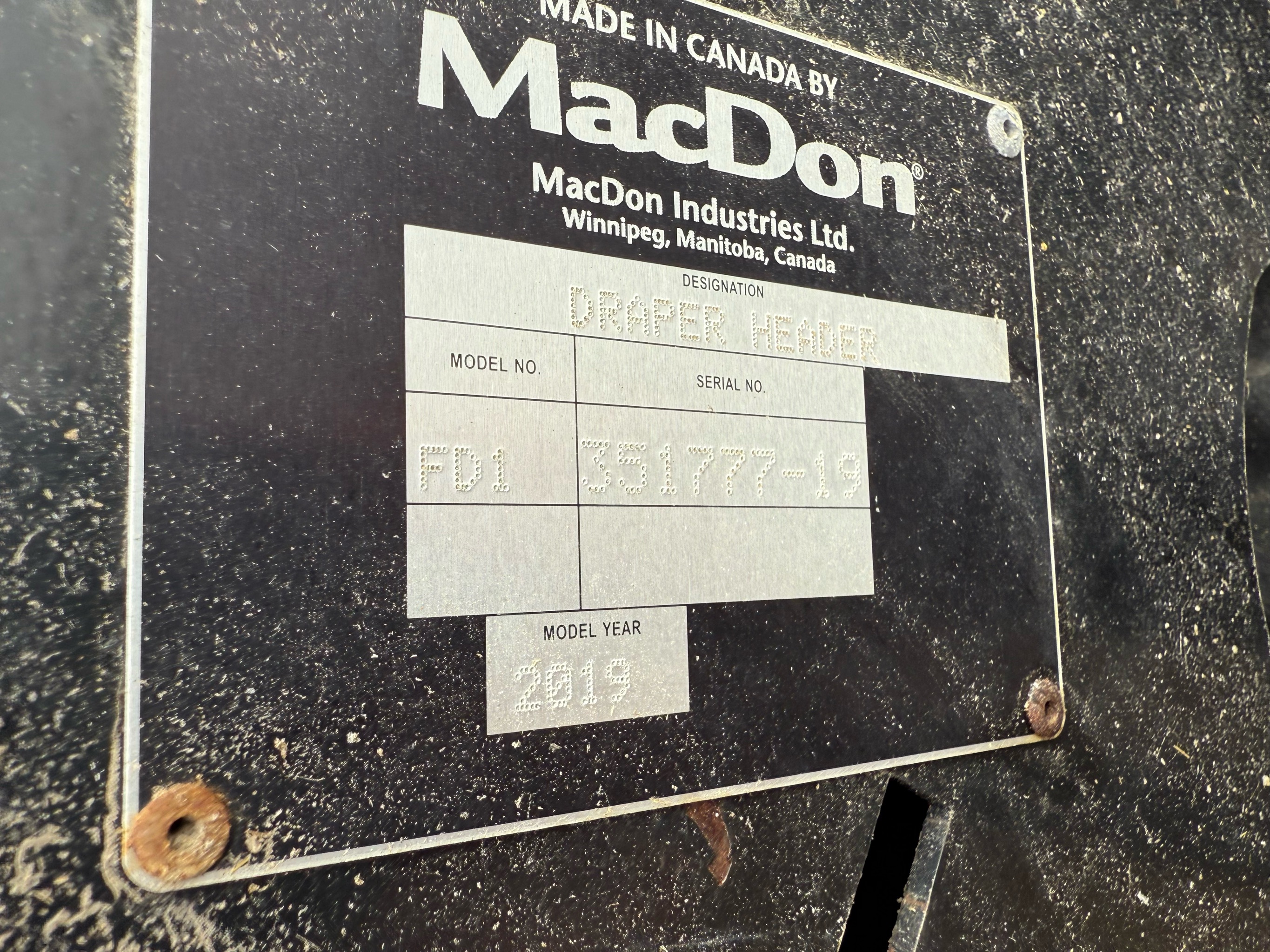 2019 MacDon FD140 Header Combine