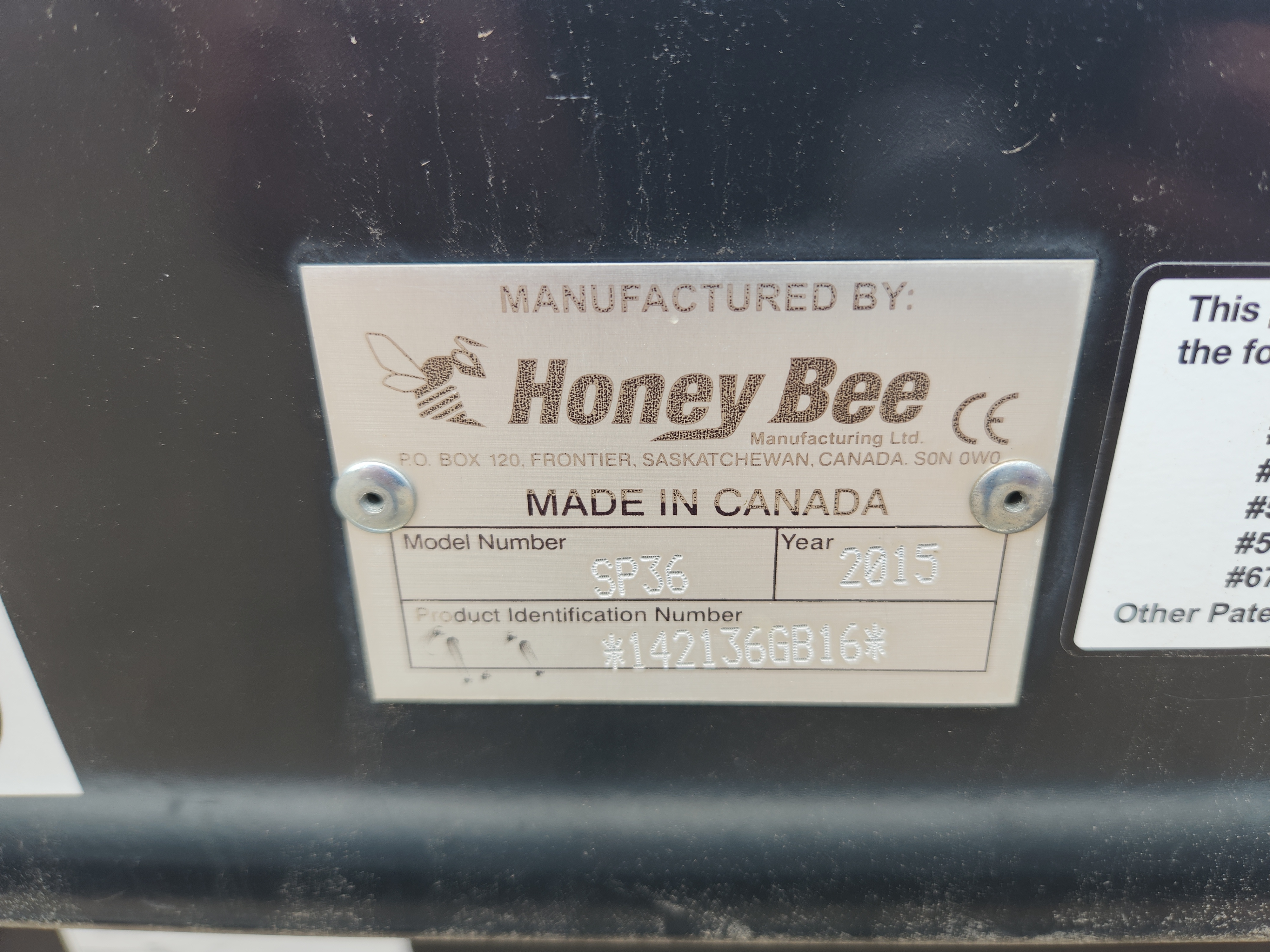 2016 Honey Bee SP36 Header Draper