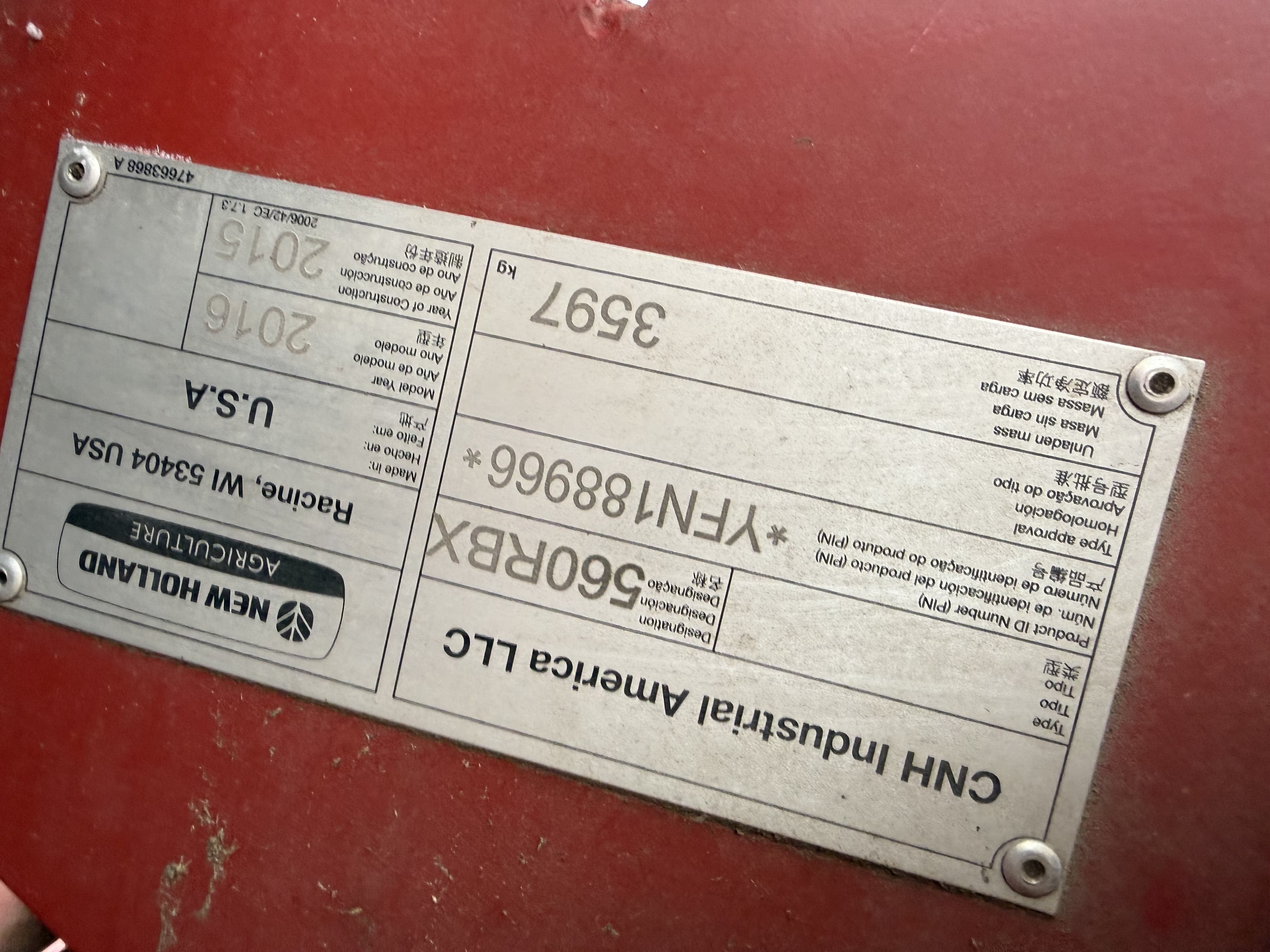 2016 New Holland RB560 Baler/Round