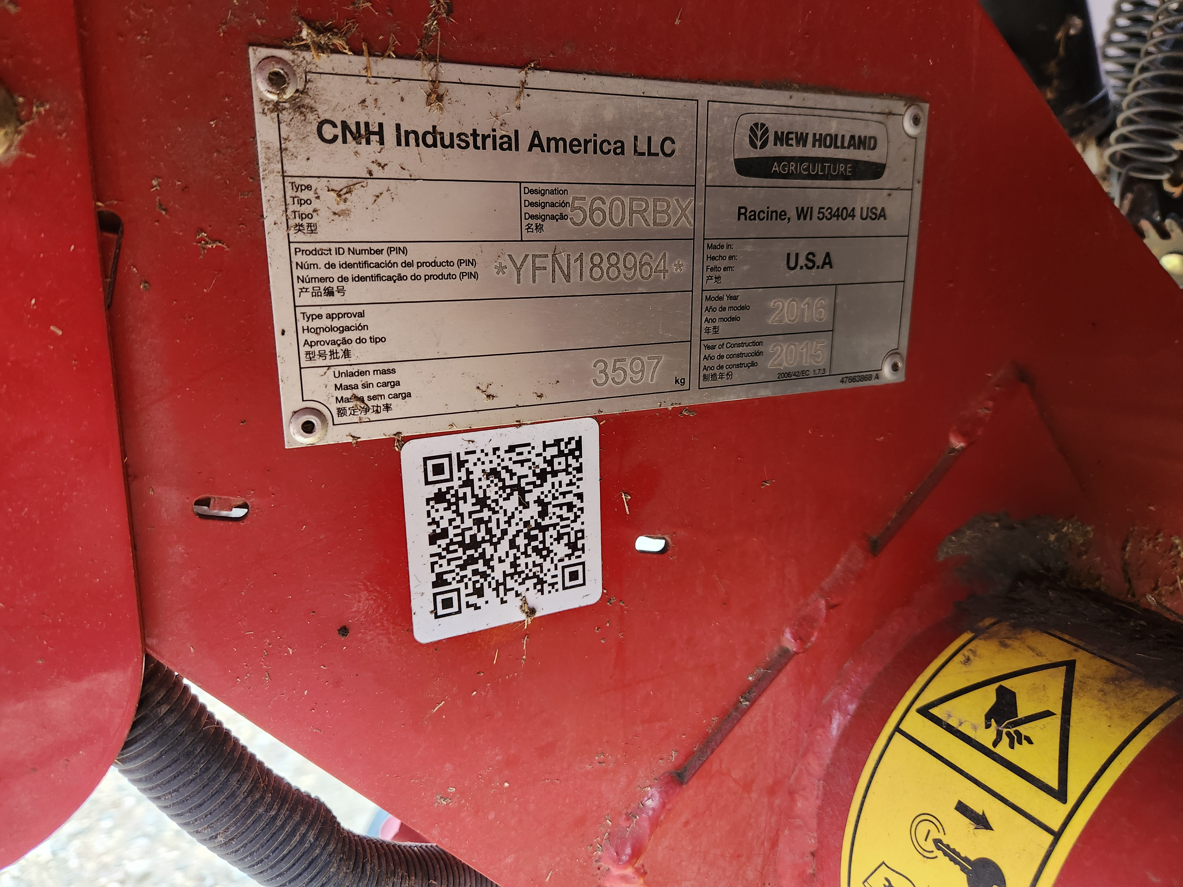 2016 New Holland RB560 Baler/Round