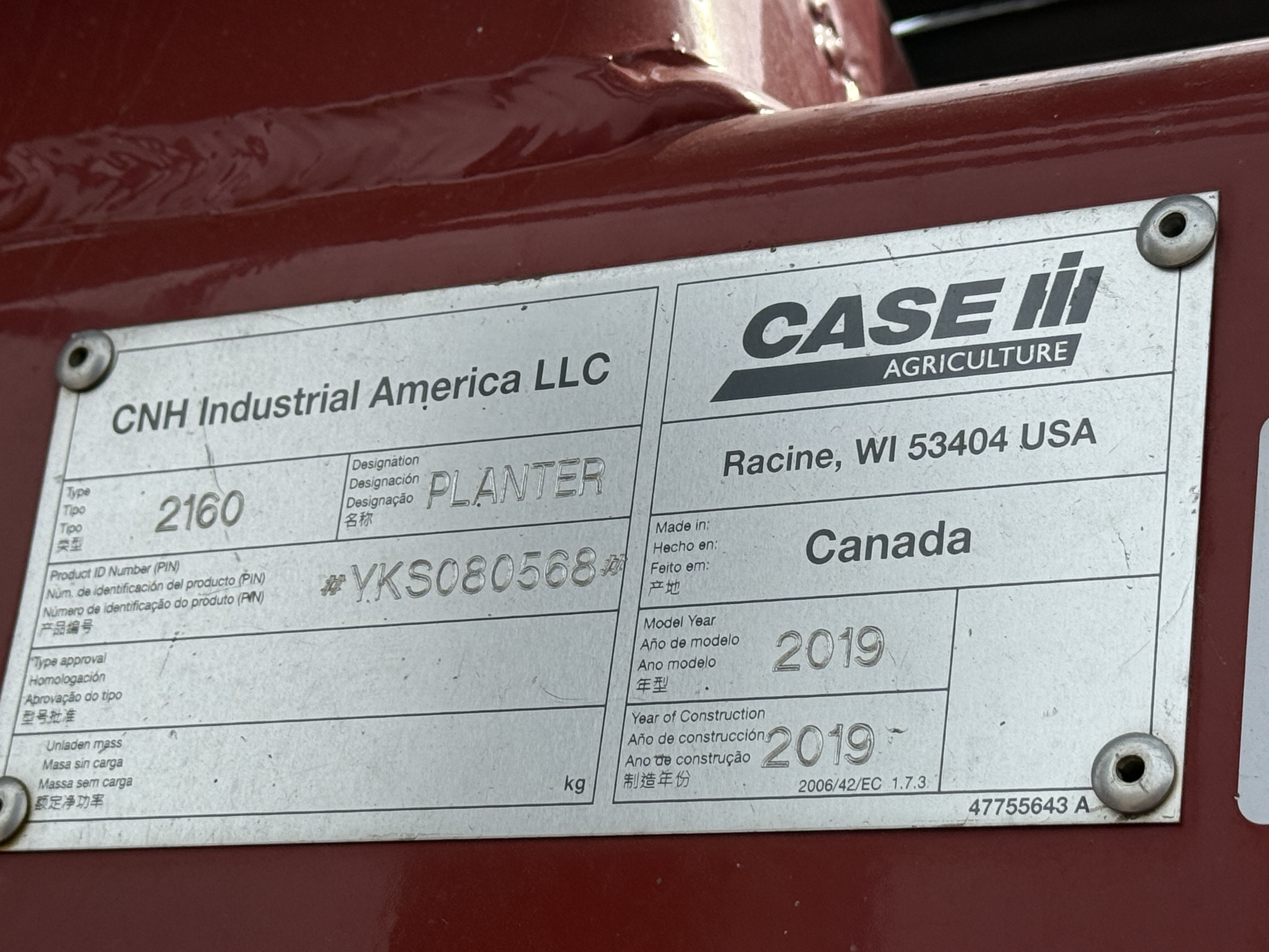 2019 Case IH ER2160 Planter
