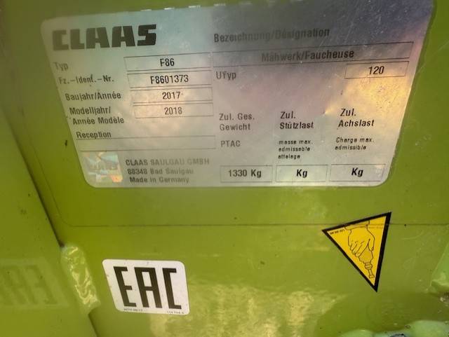 2018 CLAAS Disco 3600RC Contour Mower Conditioner
