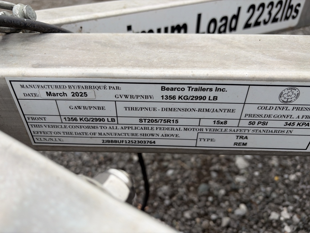 2025 Bearco Trailers 6X10 Trailer/Utility