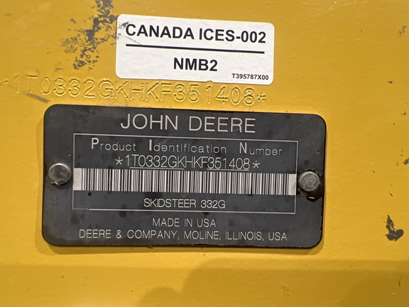 2019 John Deere 332G Skid Steer Loader