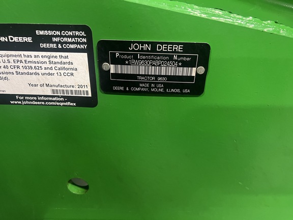 2011 John Deere 9630 Tractor 4WD