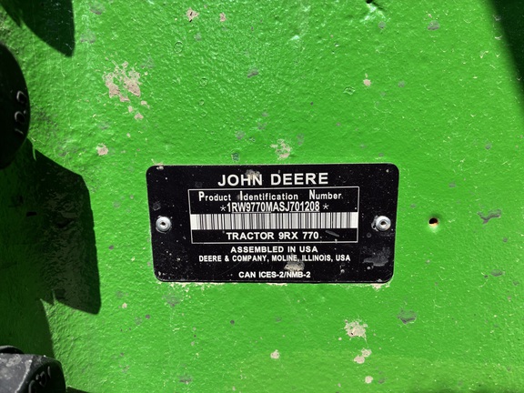 2025 John Deere 9RX 770 Tractor Rubber Track