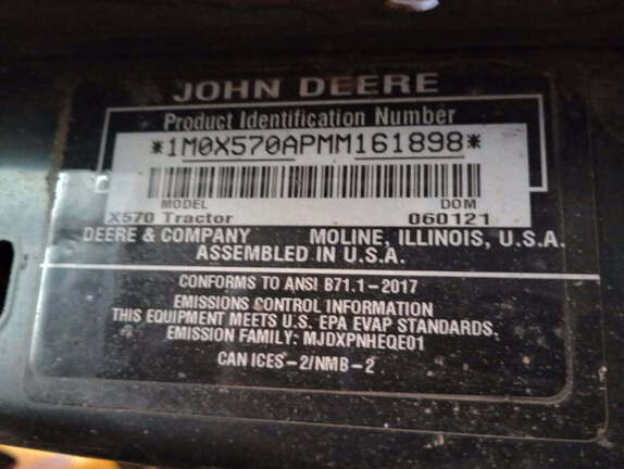 2021 John Deere X570 Garden Tractor
