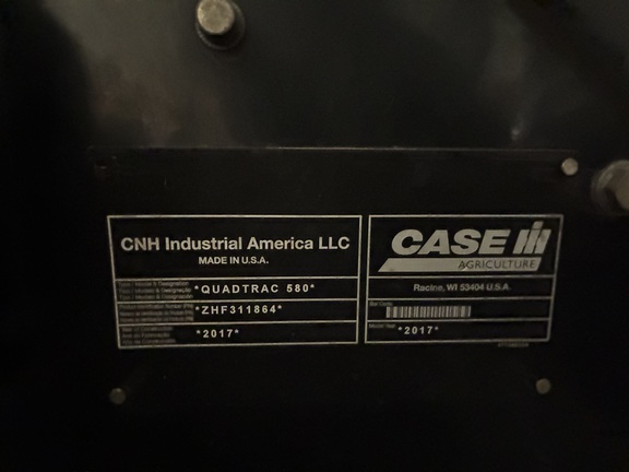 2017 Case IH Steiger 580 Quadtrac Tractor Rubber Track