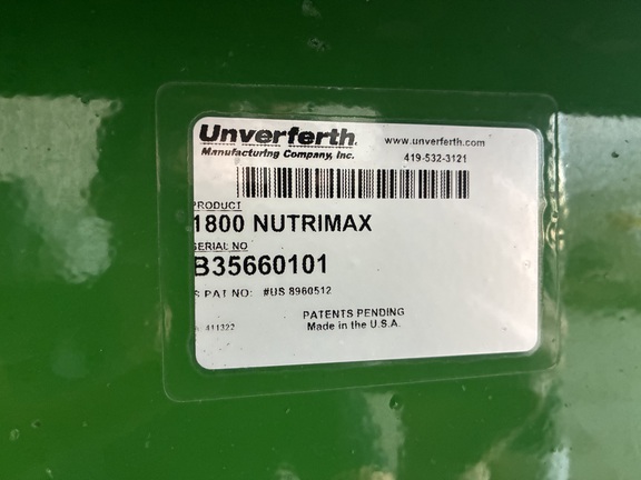 2017 Unverferth NUTRIMAX 1800 Sprayer