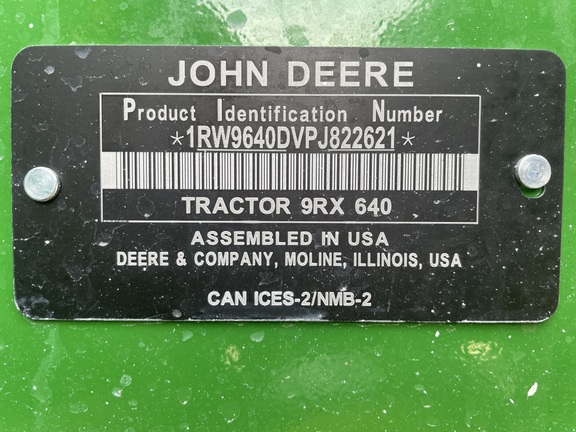 2023 John Deere 9RX 640 Tractor Rubber Track