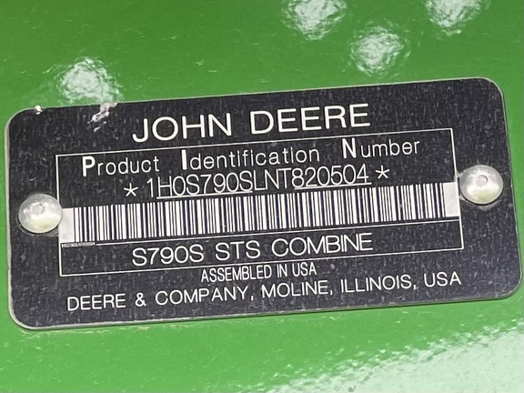2022 John Deere S790 HILLCO Combine