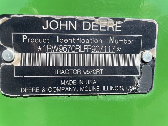 2015 John Deere 9570RT Tractor Rubber Track